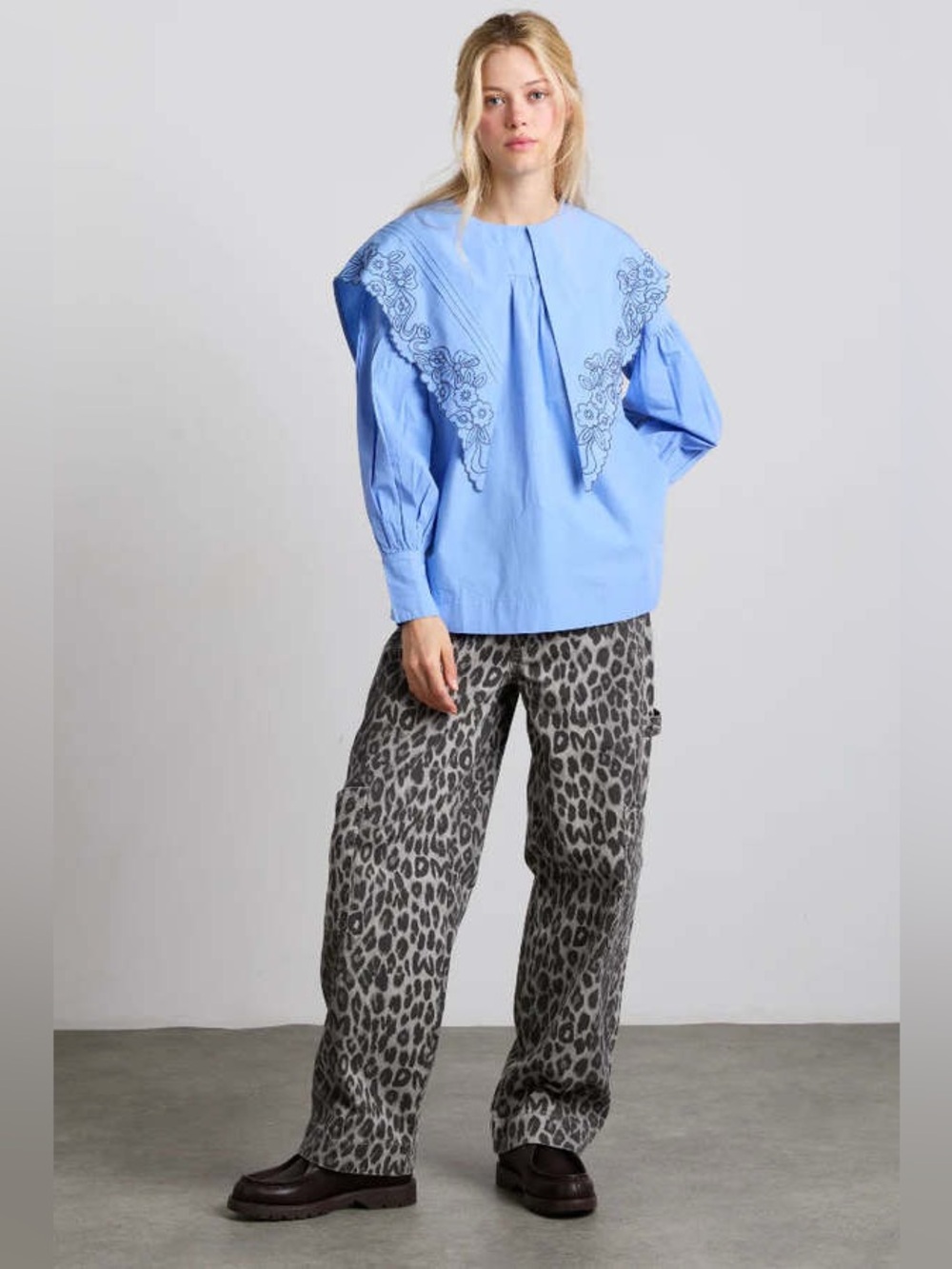 Damson Madder Drew Leopard Cargos in Charcoal Leopard UK 6 / US 2
